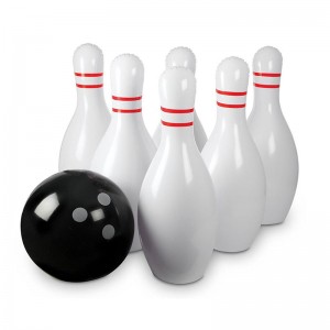 Inflatable Bowling Set Includes One Big Ball and 6 Inflatable Bowling Pins Jumbo Bowling Set Game For Kids