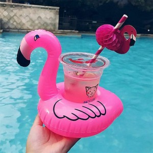mini cup holder inflatable flamingo drink float Water Drink Seat