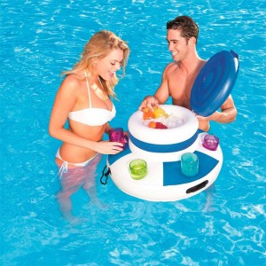 Inflatable Ice Bucket Pool Floats Adults Plastic Ice Cubes Drink Cooler Holder Swimming Accessories Pool Toys Boia Piscina