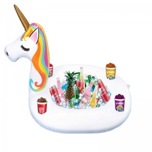 Floating Ice Tray Drink Holder ,Beverage Fruit Buffet Picnic BBQ Cooler, Inflatable Unicorn Serving Bar