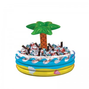 Inflatable Palm Tree Oasis Cooler, plastic portable beer ice bucket pvc wine ice bucket Inflatable cooler